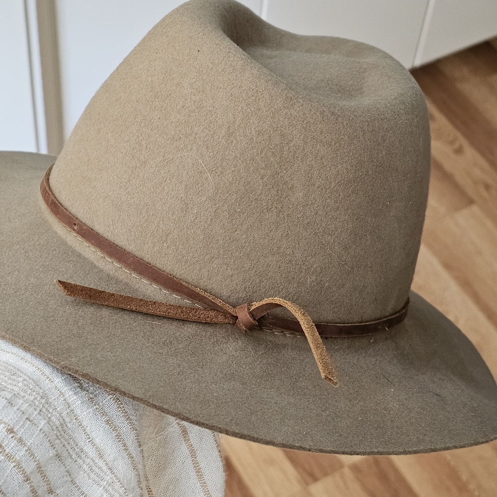 Brixton Large 7 1/2 60cm Men Women Unisex? Tan Wide Brim Hat 100% Felted Wool
